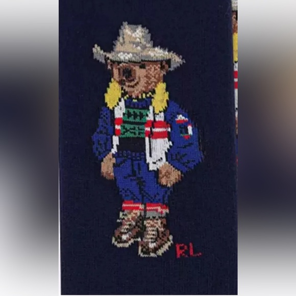 POLO Ralph Lauren Western Sun Valley Bear Crew Socks 2 Pack Men's Size 10-13 New - Picture 6 of 6